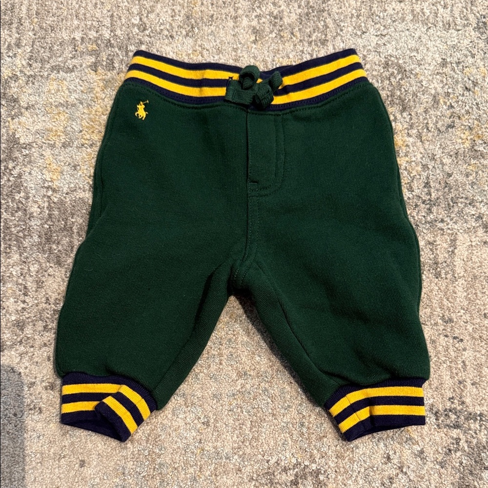 Polo by Ralph Lauren Kids Joggers in Green with Yellow Accents